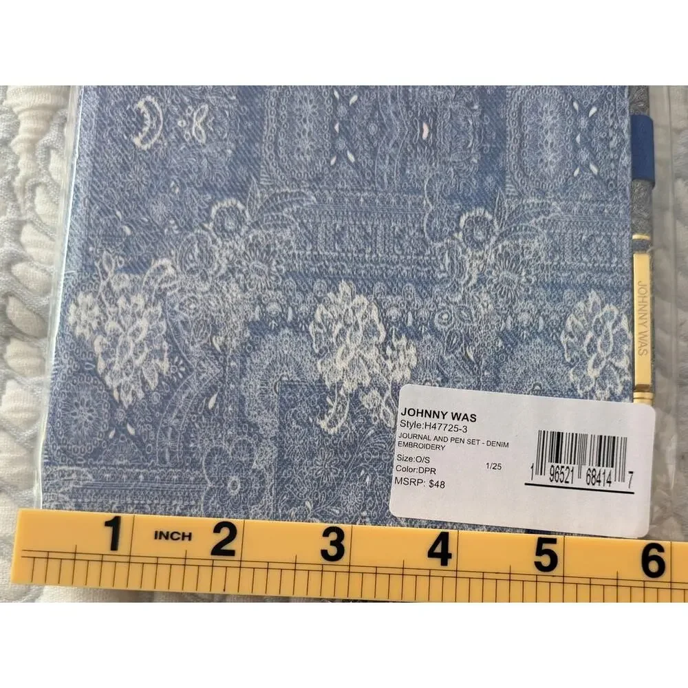 Jonny Was, NEW, DENIM EMBROIDERY JOURNAL AND PEN SET